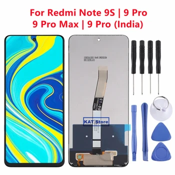 Для Xiaomi Redmi Note 9S|9 Pro|9 Pro Max|9 Pro (Индия) Замена Сенсорного Дигитайзера ЖК-экрана в Полной сборке